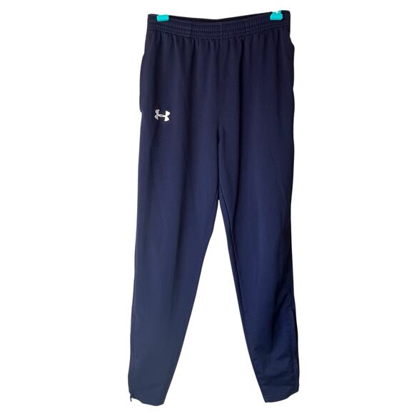 Under Armour Navy Blue Joggers with Zippers on Ankle Size Small - Picture 1 of 13